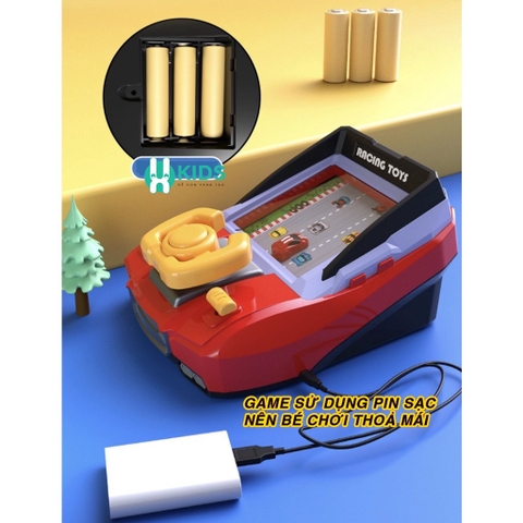 Đồ chơi vô lăng lái xe ô tô mô phỏng game đua xe có pin sạc kèm hiêu ứng âm thâm