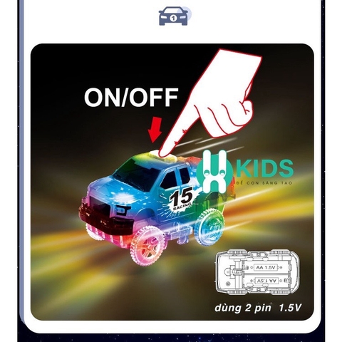 Đồ chơi đường đua xe ô tô lộn ngược 360 độ với đường ray phát quang trong tối