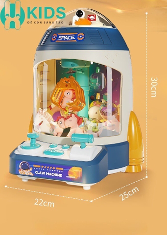 Máy gắp gấu bông mini phiên bản tên lửa có hiệu ứng đèn nhạc kèm sẵn nhiều gấu và bóng cho bé chơi vui nhộn