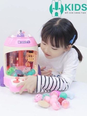 Máy gắp gấu bông mini phiên bản tên lửa có hiệu ứng đèn nhạc kèm sẵn nhiều gấu và bóng cho bé chơi vui nhộn