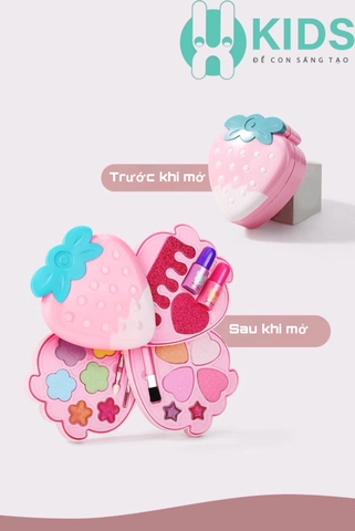 Đồ chơi trang điểm cao cấp hình dâu tây xinh xắn cho bé gái X KIDS có thể dễ dàng tẩy rửa sạch sẽ