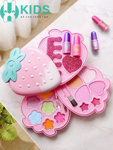 Đồ chơi trang điểm cao cấp hình dâu tây xinh xắn cho bé gái X KIDS có thể dễ dàng tẩy rửa sạch sẽ