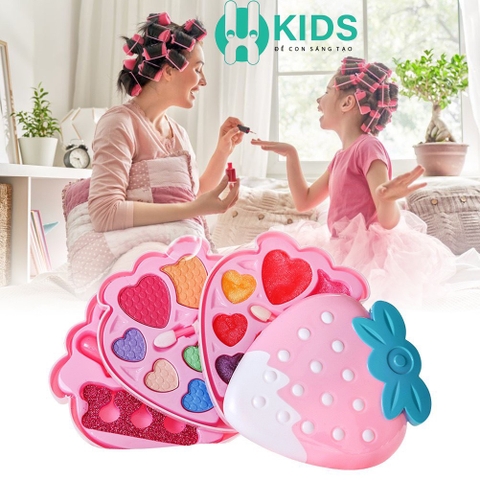 Đồ chơi trang điểm cao cấp hình dâu tây xinh xắn cho bé gái X KIDS có thể dễ dàng tẩy rửa sạch sẽ