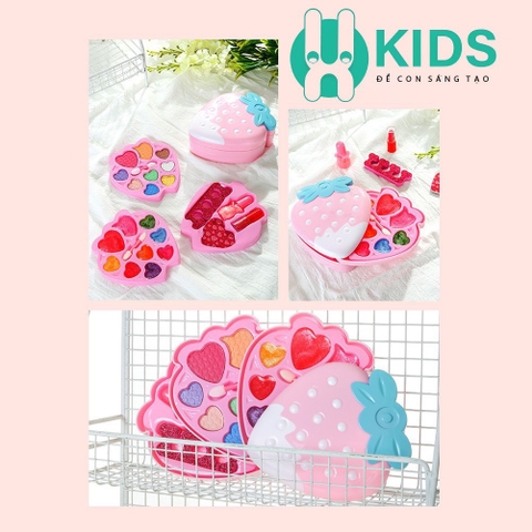 Đồ chơi trang điểm cao cấp hình dâu tây xinh xắn cho bé gái X KIDS có thể dễ dàng tẩy rửa sạch sẽ