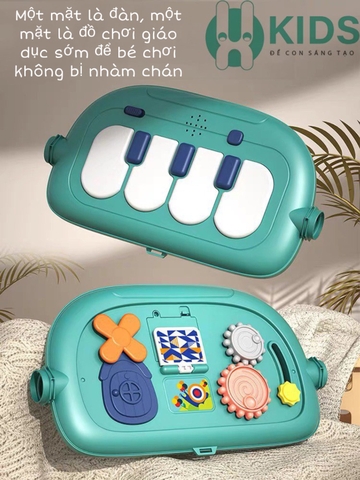 Thảm đạp nhạc, thảm nhạc nằm chơi cho bé sơ sinh đa năng kết hợp xe tập đi 3in1 có phím đàn piano cho trẻ em