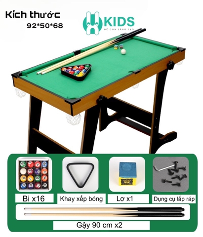 Bàn Bi-A Cao Cấp, Bàn bi a Gỗ Loại To Chân Gấp Gọn Chơi Siêu Hay Và Cực Vui Cho Trẻ Em Và Người Lớn