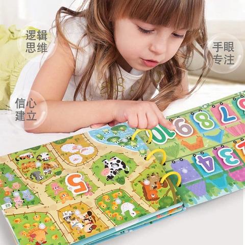 Đồ Chơi Bóc Dán Nhiều Chủ Đề Busy Book Montessori Cho Bé – Sách Tương Tác Chủ Đề Động Vật, Số Đếm, Giao Thông, Khủng Long