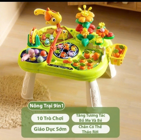 BÀN BẬN RỘN NÔNG TRẠI 9IN1 – CHƠI MÊ KHÔNG RỜI, HỌC MÀ KHÔNG CHÁN