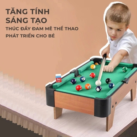 Bàn Bida Mini Cho Bé Và Gia Đình – Bộ Bi-a Để Bàn Kèm Gậy, Bi, Phụ Kiện Đầy Đủ