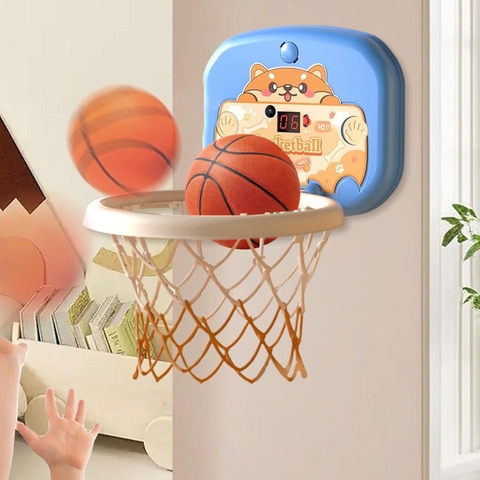 Bảng bóng rổ mini treo tường cho bé kèm bóng – đồ chơi thể thao có bảng điểm đếm điện tử tự động