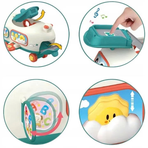 Máy bay đường ray thả xe ô tô có nhạc – đồ chơi 2in1 kèm ô tô mini siêu vui cho bé 3+