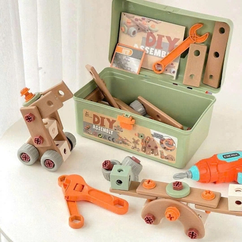 Hộp Kỹ Thuật 144 Chi Tiết Cho Bé – Bộ Đồ Chơi Lắp Ráp DIY Có Máy Khoan Pin, Phát Triển Tư Duy Sáng Tạo Cho Trẻ 3+