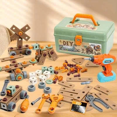 Hộp Kỹ Thuật 144 Chi Tiết Cho Bé – Bộ Đồ Chơi Lắp Ráp DIY Có Máy Khoan Pin, Phát Triển Tư Duy Sáng Tạo Cho Trẻ 3+
