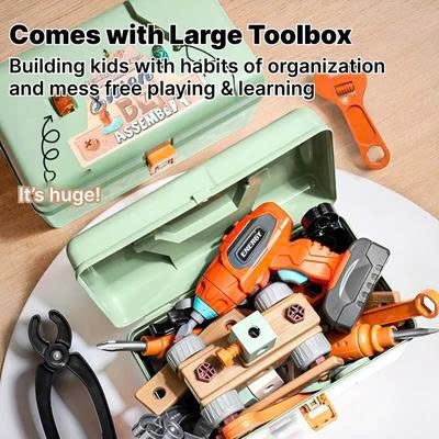 Hộp Kỹ Thuật 144 Chi Tiết Cho Bé – Bộ Đồ Chơi Lắp Ráp DIY Có Máy Khoan Pin, Phát Triển Tư Duy Sáng Tạo Cho Trẻ 3+