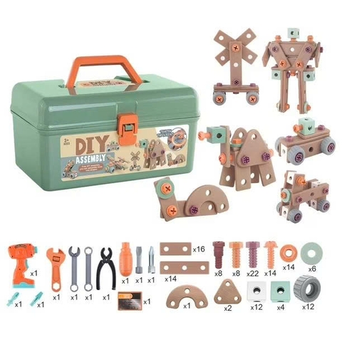Hộp Kỹ Thuật 144 Chi Tiết Cho Bé – Bộ Đồ Chơi Lắp Ráp DIY Có Máy Khoan Pin, Phát Triển Tư Duy Sáng Tạo Cho Trẻ 3+
