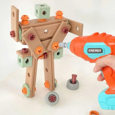 Hộp Kỹ Thuật 144 Chi Tiết Cho Bé – Bộ Đồ Chơi Lắp Ráp DIY Có Máy Khoan Pin, Phát Triển Tư Duy Sáng Tạo Cho Trẻ 3+