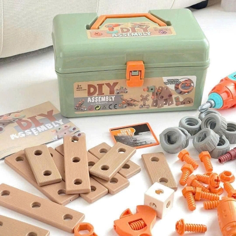 Hộp Kỹ Thuật 144 Chi Tiết Cho Bé – Bộ Đồ Chơi Lắp Ráp DIY Có Máy Khoan Pin, Phát Triển Tư Duy Sáng Tạo Cho Trẻ 3+