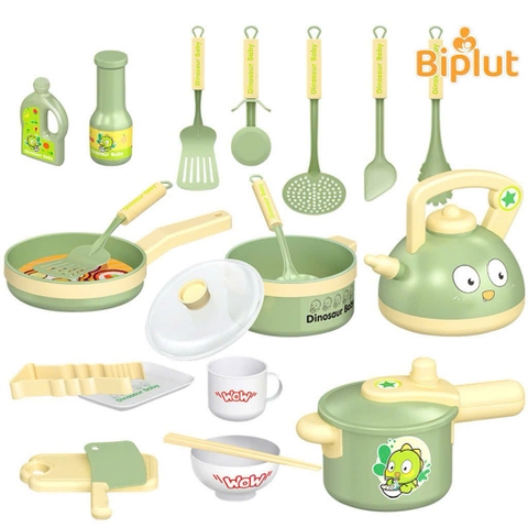 Bộ Đồ Chơi Nhà Bếp Cho Bé Chủ Đề Khủng Long – Set Nấu Ăn Mini Kèm Bếp & Dụng Cụ 20 Chi Tiết