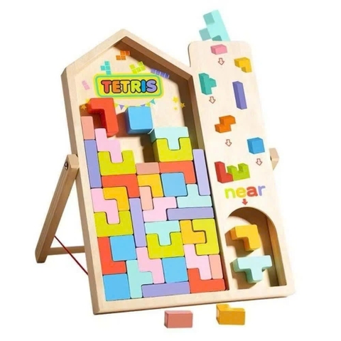 Đồ Chơi Gỗ Xếp Hình Tetris Montessori Đa Năng Cho Bé 3+ Tuổi – Rèn Tư Duy Logic & Khéo Léo