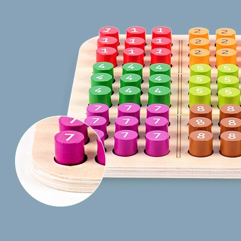 Đồ Chơi Gỗ SUDOKU Montessori Học Số Và Màu Sắc Cho Bé – Bảng Ghép Số Tư Duy Toán Học 1-9