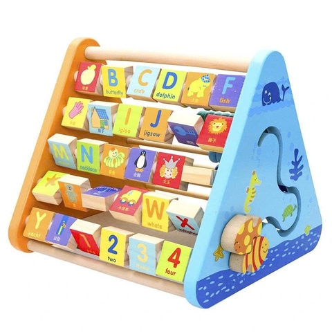 Bảng Vẽ Tam Giác Trí Tuệ 2 Mặt Montessori Cho Bé – Bảng Từ Viết Xóa Kèm Đồng Hồ Học Tập Thông Minh
