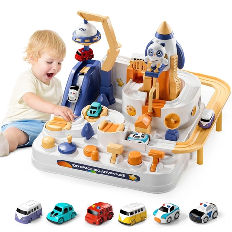 Đồ Chơi Đường Đua Không Gian Cho Bé – Bộ Phi Hành Gia & Xe Ô Tô Vũ Trụ Tương Tác 10 Cấp Độ