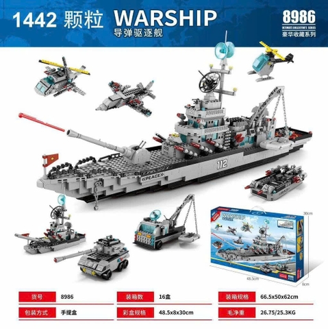 LẮP RÁP WARSHIP Lắp Ghép Tàu Chiến – 8986 - 1442 CHI TIẾT ĐÂY 🔥