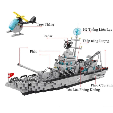BỘ LẮP RÁP TÀU CHIẾN WARSHIP Túi 554 CHI TIẾT – NHỎ GỌN NHƯNG CỰC CHẤT