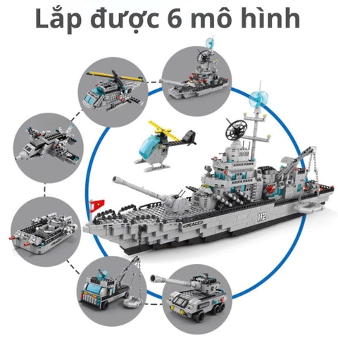 BỘ LẮP RÁP TÀU CHIẾN WARSHIP Túi 554 CHI TIẾT – NHỎ GỌN NHƯNG CỰC CHẤT