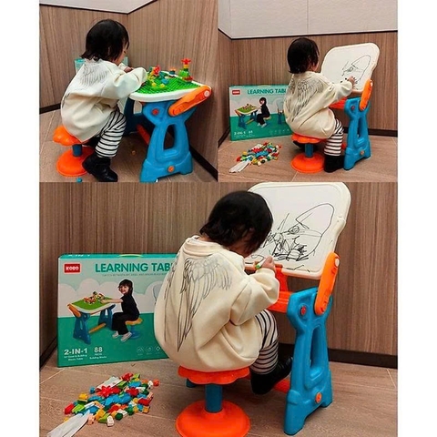 BÀN HỌC ĐA NĂNG 2IN1 CHO BÉ – VỪA LẮP RÁP VỪA TẬP VẼ SIÊU TIỆN
