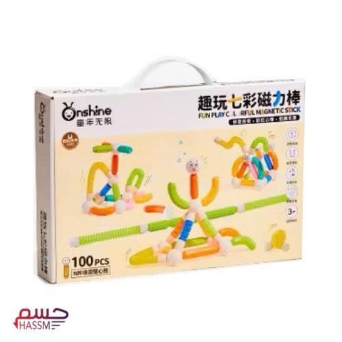 Bộ Thanh Nam Châm Xếp Hình Cho Bé 60/100 Chi Tiết Đồ Chơi Giáo Dục Sáng Tạo Magnetic Stick
