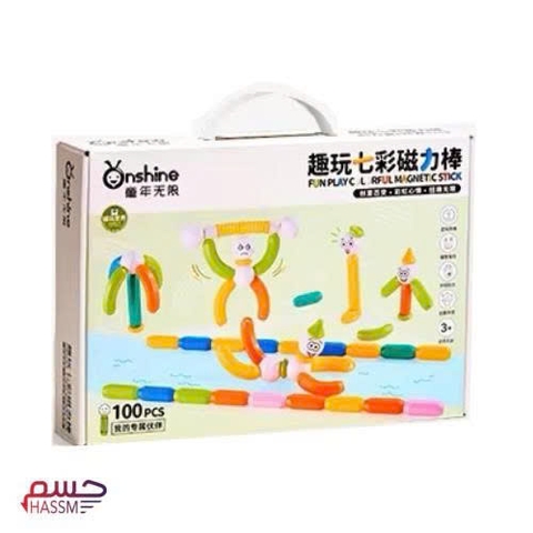 Bộ Thanh Nam Châm Xếp Hình Cho Bé 60/100 Chi Tiết Đồ Chơi Giáo Dục Sáng Tạo Magnetic Stick
