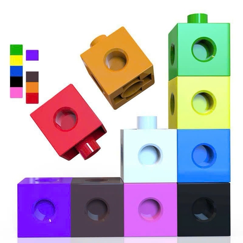 Linking Cubes Montessori - Bộ Học Liệu STEM Giúp Bé Học Toán, Đếm Số Và Phát Triển Tư Duy