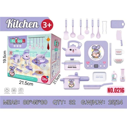 Đồ chơi nhà bếp cỡ lớn cao 72cm - 100cm nấu ăn có máy hấp trứng, vòi nước kèm hiệu ứng đèn âm thanh cho bé