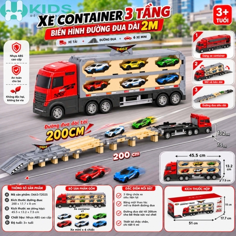 Đồ Chơi Ô Tô Mô Hình Cỡ Lớn Đa Năng – Xe Container, Xe Công Trình, Xe Điều Khiển Và Xe Biến Hình Cho Bé 3+ | Xkids