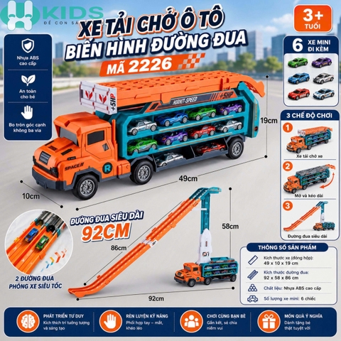 Đồ Chơi Ô Tô Mô Hình Cỡ Lớn Đa Năng – Xe Container, Xe Công Trình, Xe Điều Khiển Và Xe Biến Hình Cho Bé 3+ | Xkids