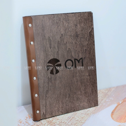 Menu Gỗ Vít Đồng Kết Hợp Da Bò - Luxi Decor