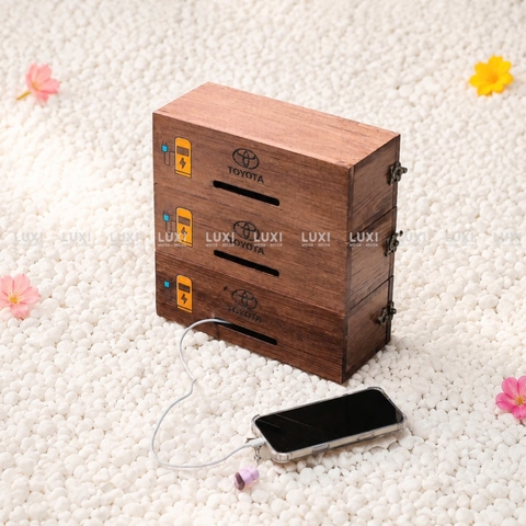 Hộp Đựng Cục Sạc Dự Phòng - In Logo Theo Yêu Cầu - Luxi Decor