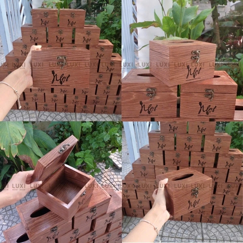[FREE KHẮC LOGO] HỘP GIẤY NẮP MỞ QUAI KIM LOẠI CAO CẤP, SANG TRỌNG, TINH TẾ - LUXI DECOR