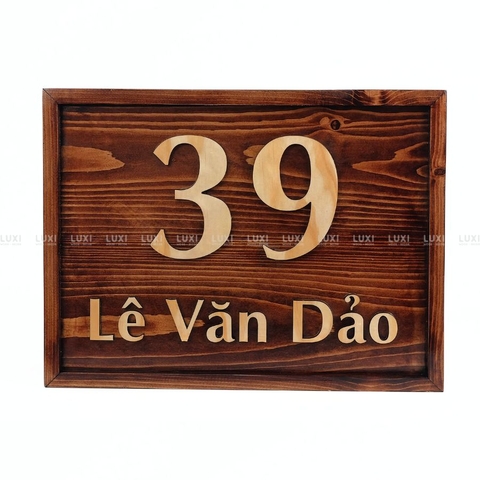 BẢNG SỐ NHÀ / BIỂN SỐ NHÀ BẰNG GỖ SANG TRỌNG, VINTAGE - LUXI DECOR