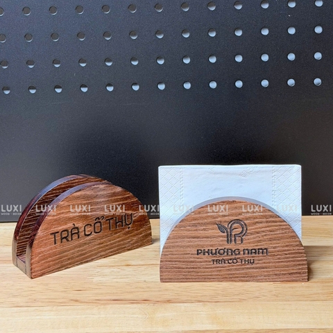 Kệ Gỗ Đựng Giấy Ăn - Khắc Logo Theo Yêu Cầu - LUXI DECOR