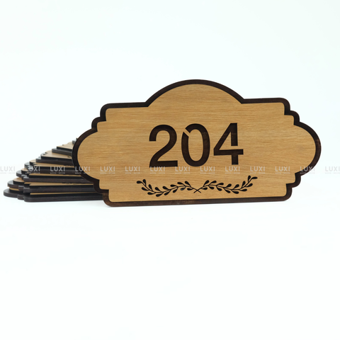 BẢNG SỐ PHÒNG GỖ 2 LỚP - LUXI DECOR