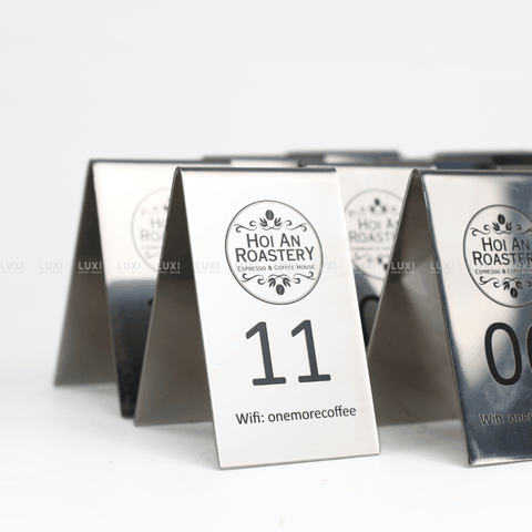 THẺ BÀN INOX BÓNG 1 MẶT - LUXI DECOR