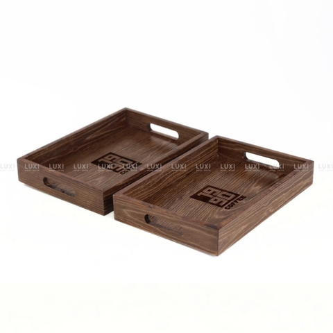 KHAY GỖ BƯNG TRÀ, COFFEE, FREE KHẮC LOGO - LUXI DECOR
