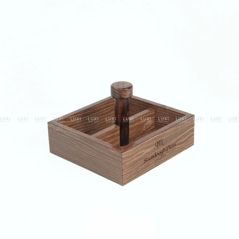 [ NEW ] Khay Gỗ 2 Ngăn - Đựng Gia Vị - Luxi Decor