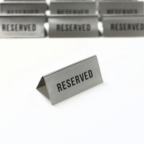 [FREE KHẮC LOGO] THẺ BÀN INOX ''RESERVED'' - LUXI DECOR