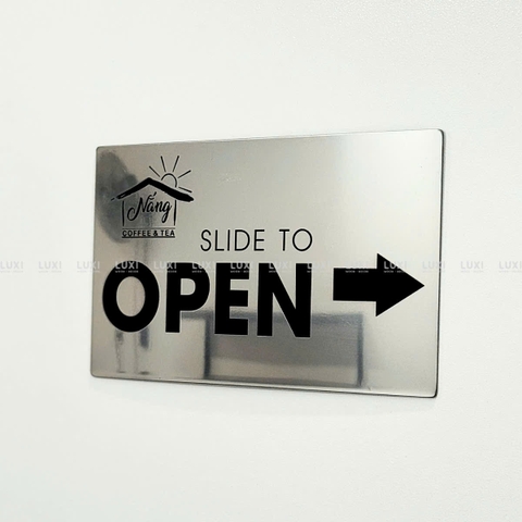 BẢNG INOX OPEN MŨI TÊN