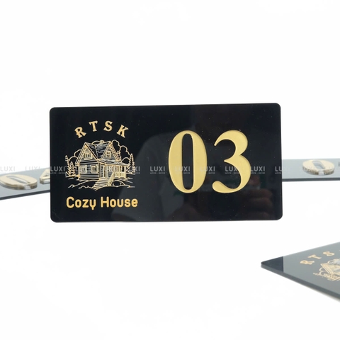 Thẻ Phòng Khách Sạn, Nhà hàng, Chất Liệu Mica In UV - Dán Nổi - Độc Đáo - Luxi Decor