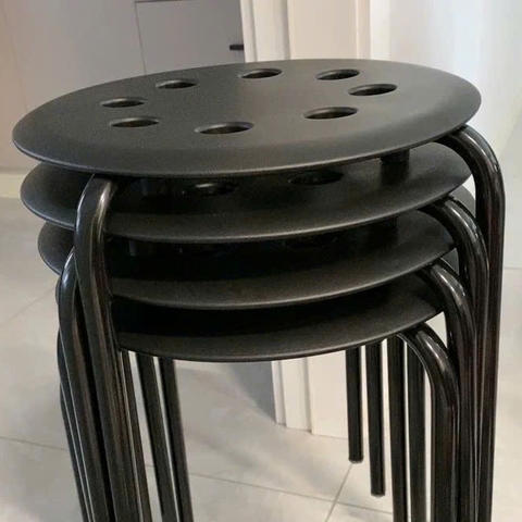 Ghế đôn tròn đa năng IKEA Marius mặt nhựa sần
