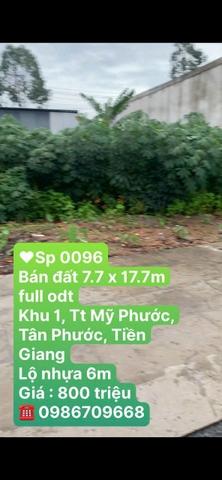 ❤Sp 0096 .Bán đất 7.7 x 17.7m full odt